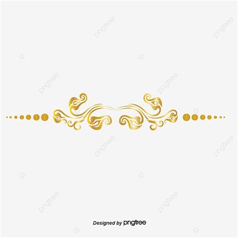 Gold Vector Line Vector Dividing Line Lace Border Line Pattern Lace