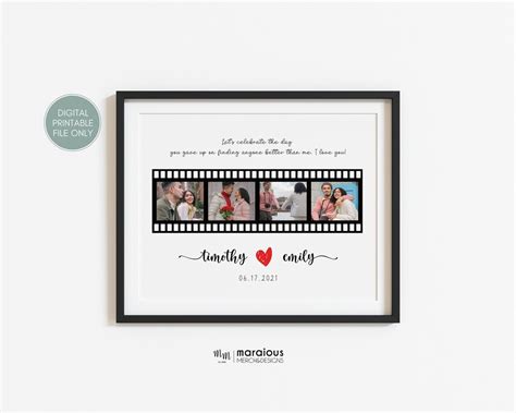 Personalize One Year Anniversary T For Boyfriend Custom First Year Anniversary Collage T