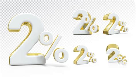 Premium Psd Numbers Percentage Gold Set Luxury 3d Render