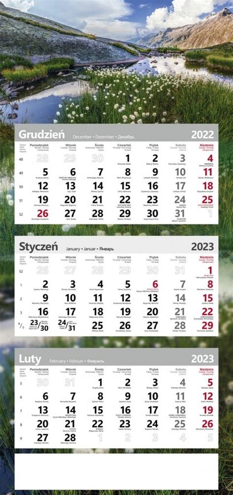 Kalendarz trójdzielny 2023 POSTER GÓRSKIE JEZIORO 12753772509