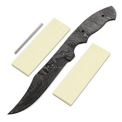 Gunslinger Usa Damascus Diy Blade Kit W Yellowheart Scales