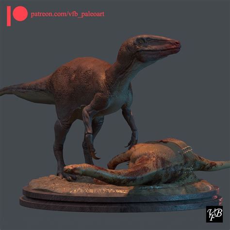 Fichier Stl Diorama D Un M Garaptor Et D Un Jeune Titanosauremod Le