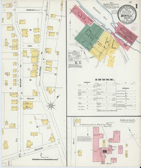 Manville, Rhode Island 1903 - Old Map Rhode Island Fire Insurance Index - OLD MAPS