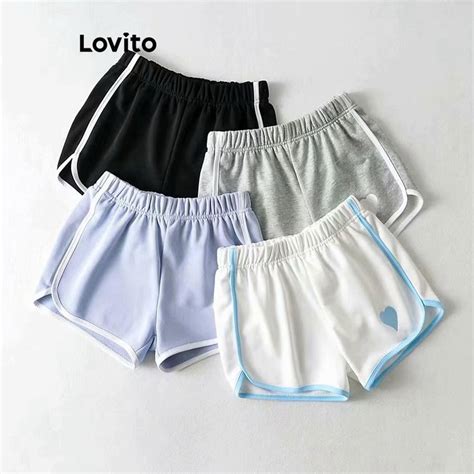 Lovito Shorts Esportivos Esportivos Em Forma De Cora O Contraste