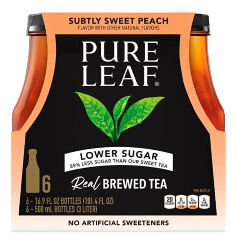 Pure Leaf Subtly Sweet Peach Iced Tea 6 Bottles 169 Fl Oz Kroger