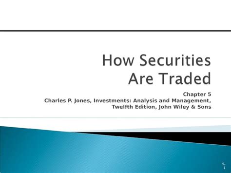 Ppt Chapter Charles P Jones Investments Analysis And Management