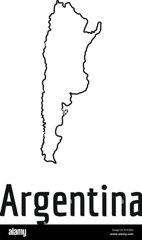 Argentina Map Thin Line Simple Illustration Of Argentina Map Vector