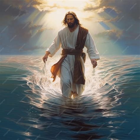 Premium Photo | Jesus walking on the water