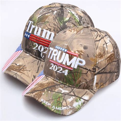 Embroidery Camouflage Donald Trump Hats Usa Flag Baseball Caps