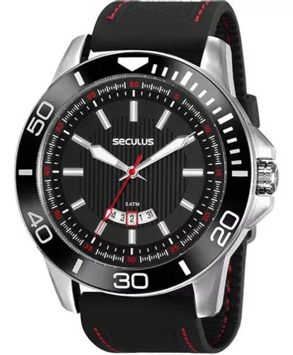 Reloj Deportivo Seculus Para Hombre Color De Correa Negro Color Del