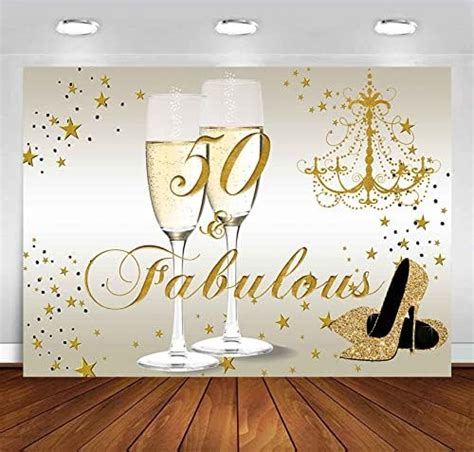 Sensfun Gold Happy 50th Birthday Backdrop For Women 50 And