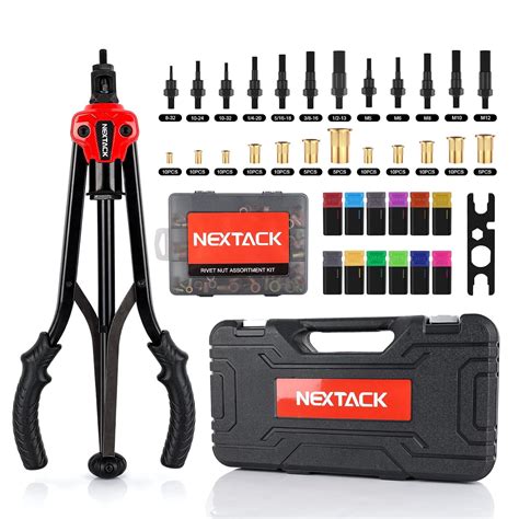 Nextack 16 Rivet Nut Tool W 105pcs Rivnut Kit Auto Release Nutsert Rivnut Tool W 12pcs Sae