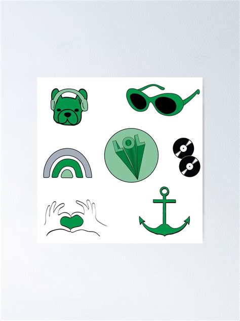 Kelly Green Aesthetic Sticker Pack Poster By The Goods Redbubble