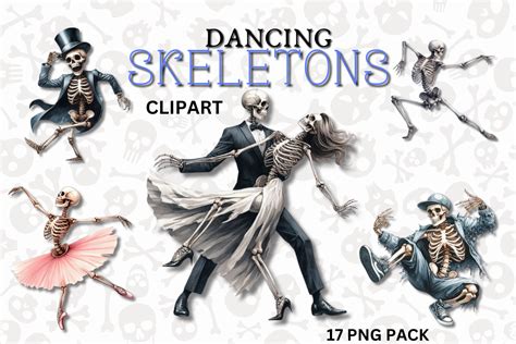 Dancing Skeletons Graphic By Pixels N Bows Creative Fabrica