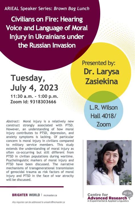 Brown Bag Speaker Series Larysa Zasiekina Civilians On Fire