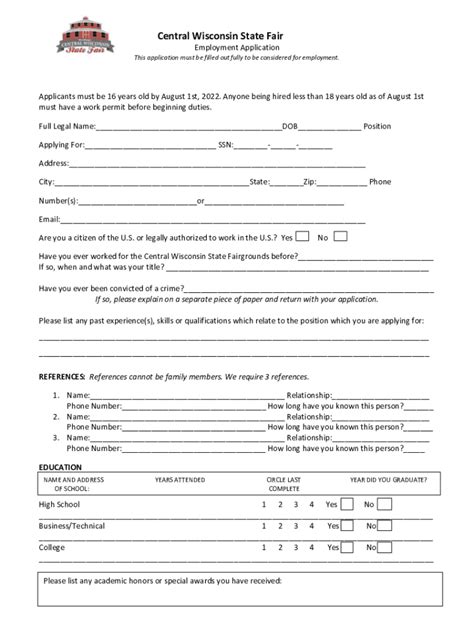 Fillable Online Seasonal Application Form Employment Fax Email Print