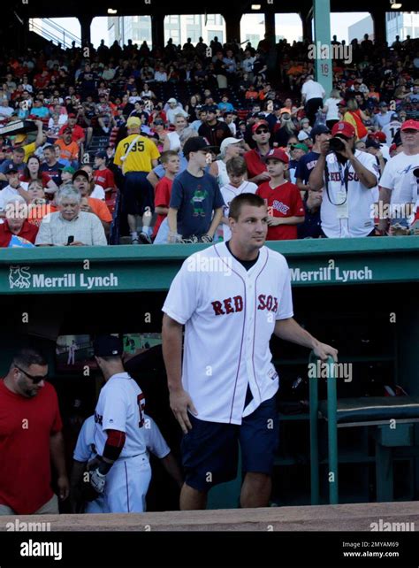 New England Patriots Tight End Rob Gronkowski Leaves The Dugout Prior