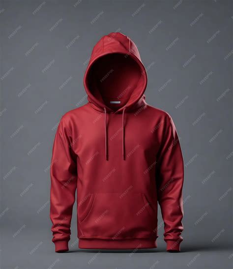 Premium AI Image | Realistic Red Hoodie Mockup Template