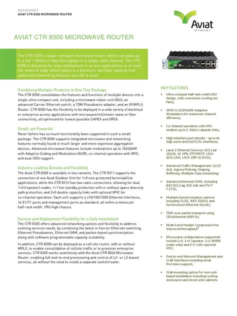 Aviat Ctr 8300 Data Sheet Dec 2014 Pdf Ethernet Multiprotocol