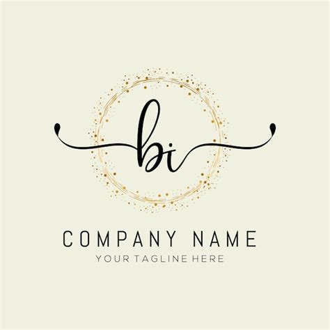 Premium Vector Initial Bi Handwriting Logo Design Vector Template