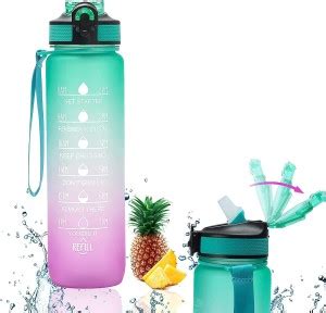 Virza Trade Unbreakable Water Bottle Litre With Motivational Time