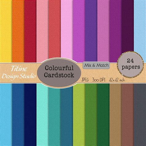 Textured Digital Cardstock Paper Pack Printable Cardstock Scrapbook Craft Paper JPG Digital ...