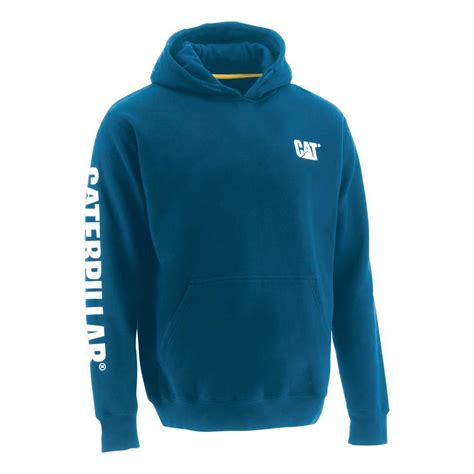 Caterpillar Mens Large Memphis Blue Cottonpolyester Hooded Sweatshirt