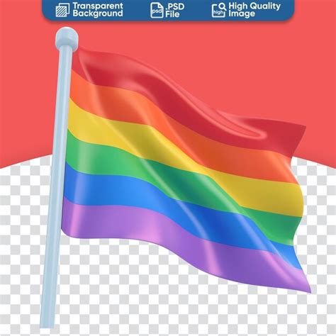 Premium PSD Simple Cartoon D Render An Illustration Of Lgbt Rainbow Flag And Gay Pride