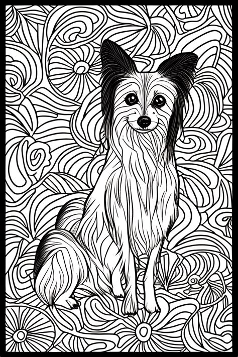 Papillon Dog Coloring Page · Creative Fabrica