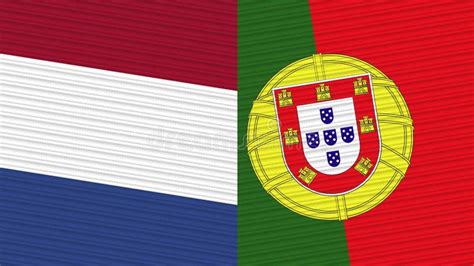 Portugal And Netherlands Two Half Flags Together Stock Illustration