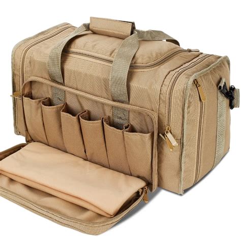 Tactical Gun Range Bag Deluxe Pistol Shooting Range Duffle Bags In