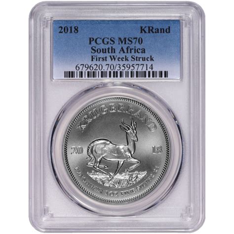 Buy 2018 1 Oz Silver South African Krugerrand Coins PCGS MS70 First