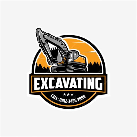 Premium Vector Excavating Company Circle Emblem Logo Vector Best For