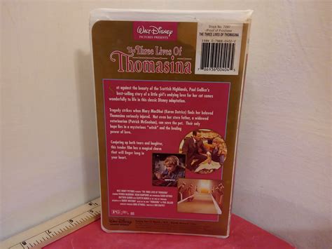 Vintage Vhs Movie Tape The Three Lives Of Thomasina Walt Disney 1996