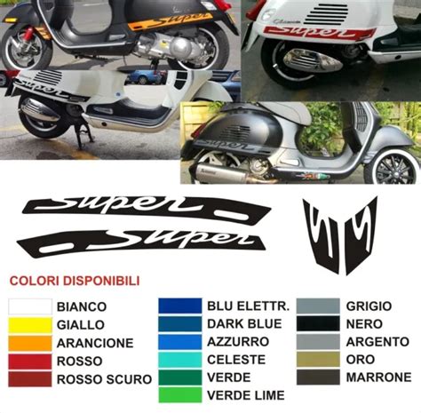 KIT ADESIVI STICKERS Vespa GTS 300 250 125 Super Parafango Laterali