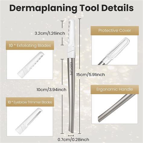 Dermaplaning Tool For Face Exfoliation With 20 Replaceable Blades