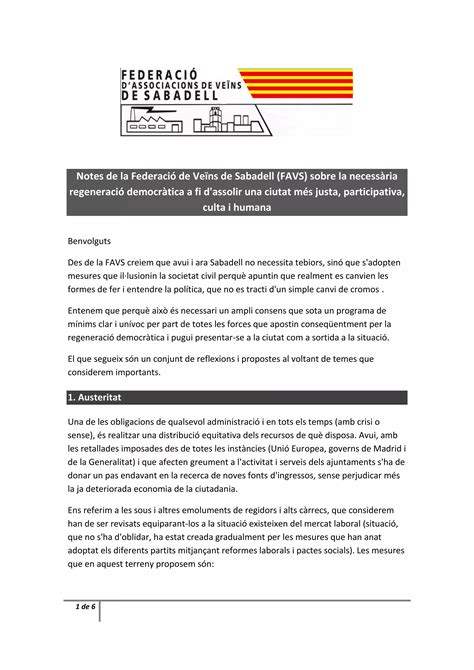 La FAV de Sabadell demana regeneració després del cas Mercuri PDF