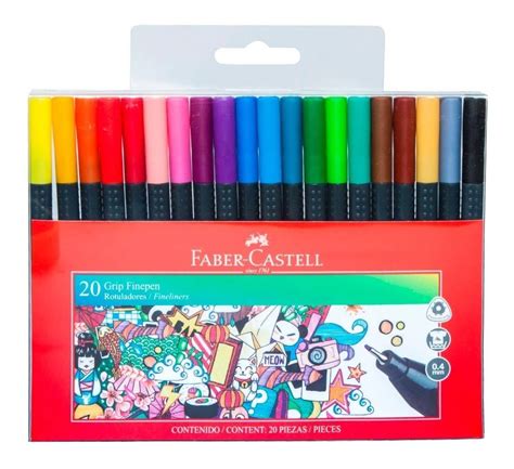 Set De Rotuladores Faber Castell 20 Colores Punto Fino 4mm Meses Sin