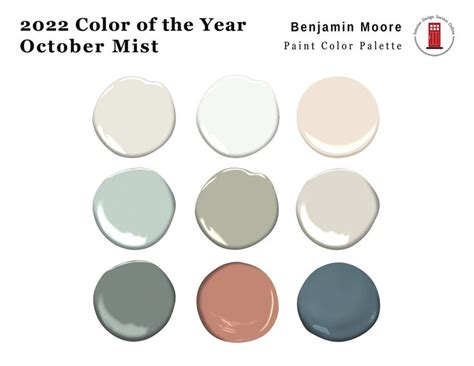 October Mist Benjamin Moore Paint Palette Whole House Color Palette Etsy House Color