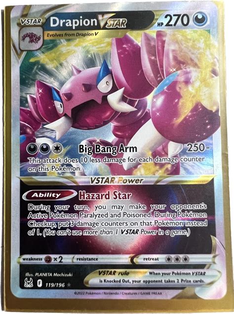 Pokemon TCG Card Drapion VSTAR 119 196 Ultra Rare Hobbies Toys