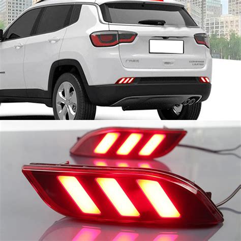 Car Flashing Pcs Led Reflector Rear Bumper Tail Light Fog Lamp Cover