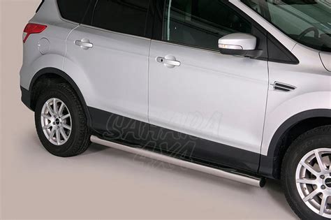 Pareja de estribos en tubo inox Ø76mm con pisantes para Ford Kuga 2013