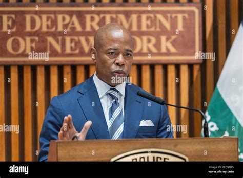 New York USA 18th July 2023 Mayor Eric Adams Speaks At Public