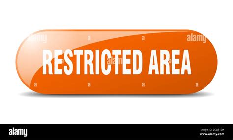 Restricted Area Button Rounded Glass Sign Sticker Banner Stock