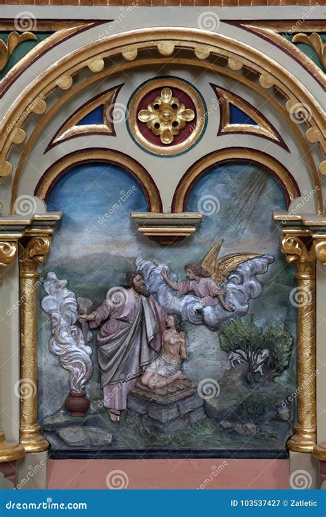 Abraham`s Sacrifice of Isaac Stock Image - Image of church, convent ...