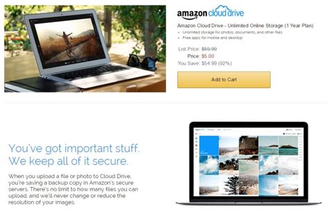 unlimited cloud storage  amazon      year techetron