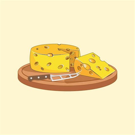 Illustration Vectorielle Gratuite D un Fromage De Dessin Animé Sur Une