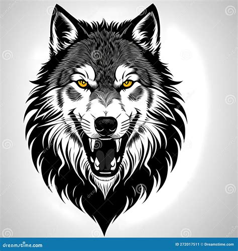 Wolf Fenrir X27 S Head Sticker Or Tatoo Design Black On White