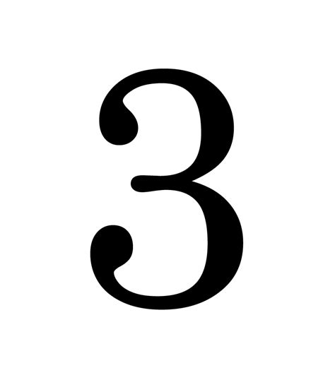 Number Three Clipart Black And White