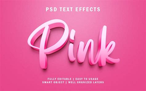 Efectos De Texto Psd Editables Rosa Archivo PSD Premium